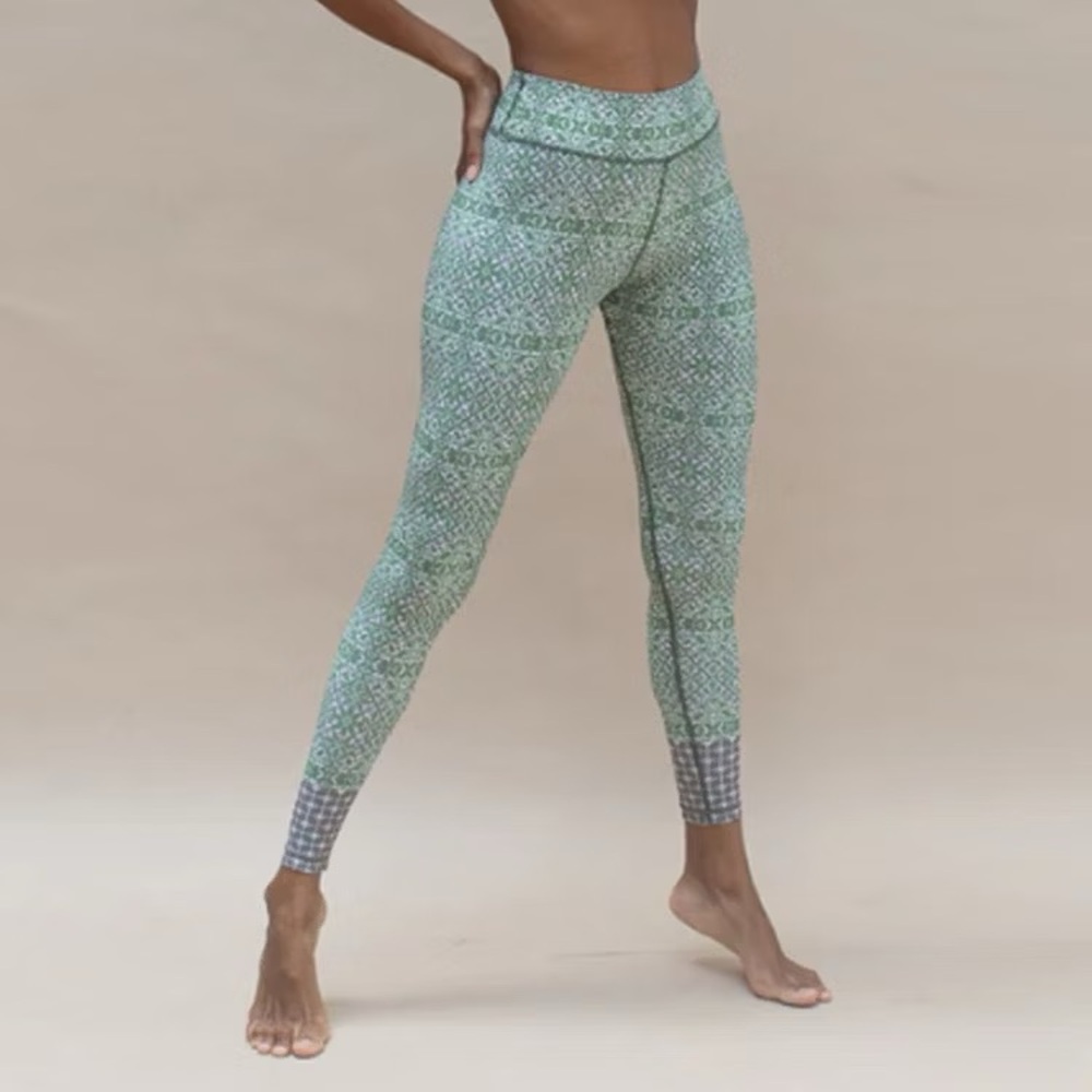 Women's Green Patterned Leggings